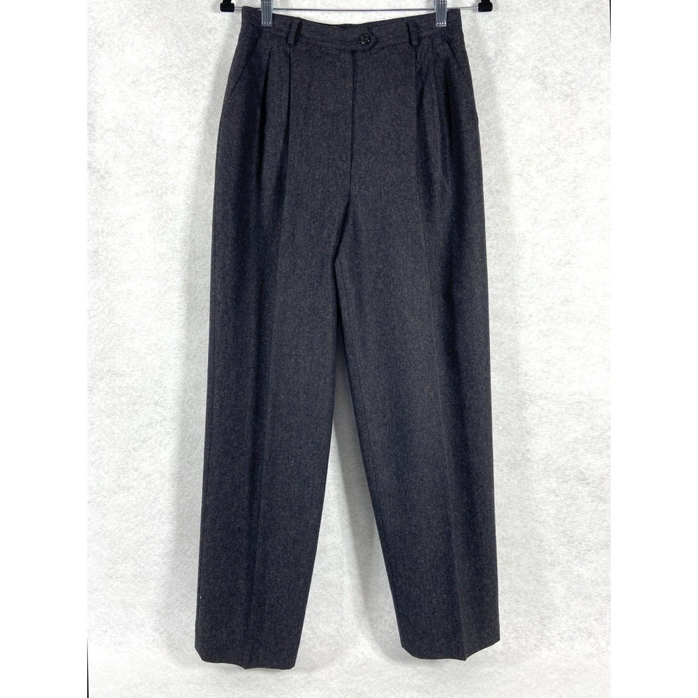Vintage Lauren Ralph Lauren Pants Women's 6 Gray Pleated Front Wool Made In USA